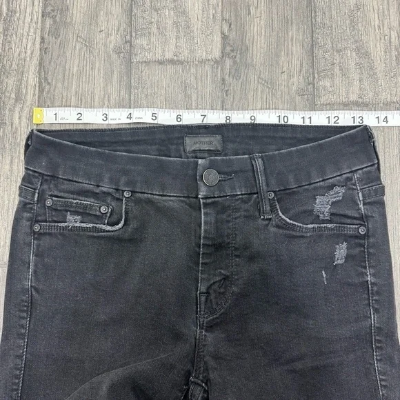 MOTHER Women's Black Looker Ankle Fray Jeans Size 25 - Picture 13 of 16